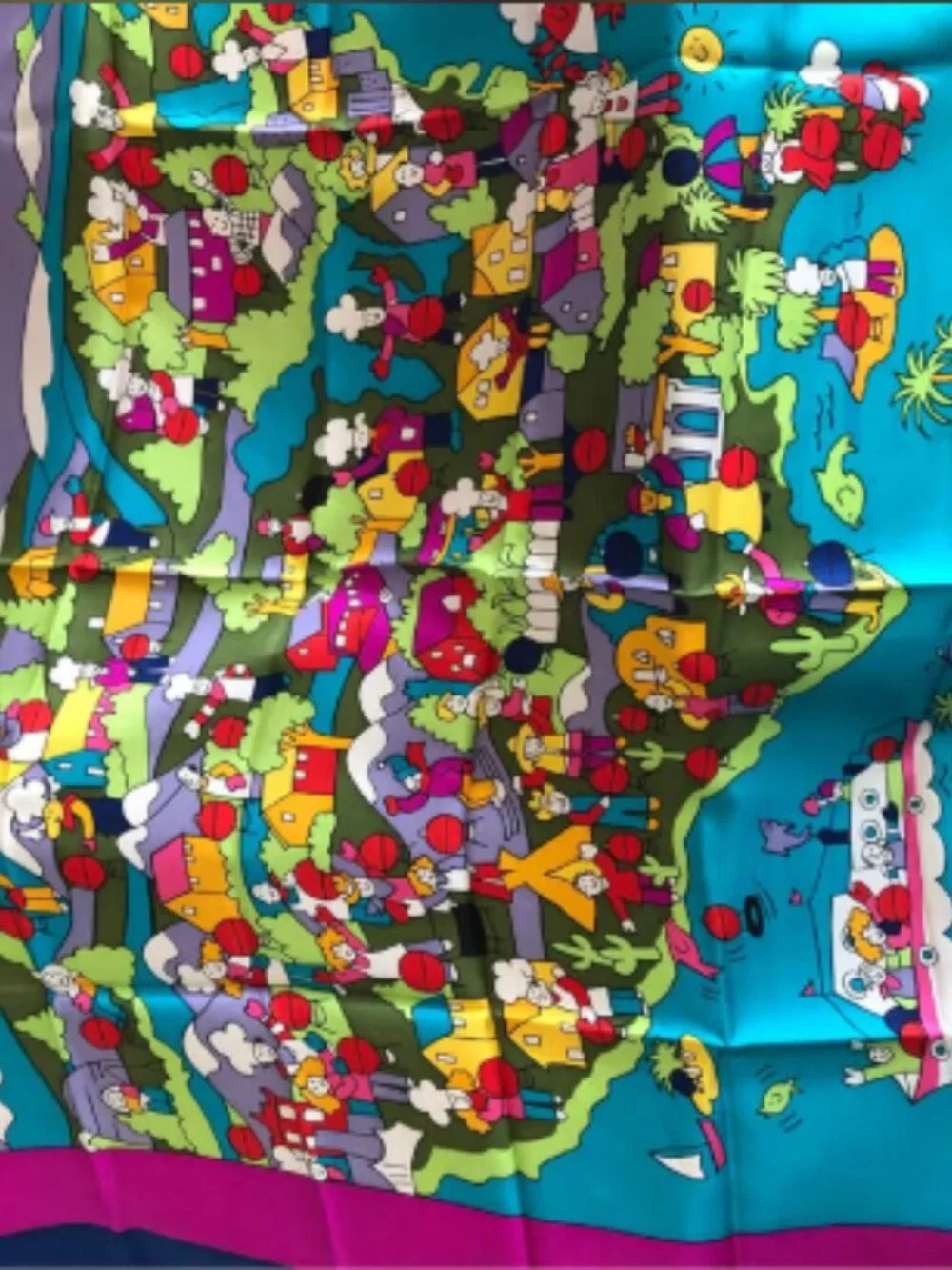 Silk Scarf Summer Weber Grill US Map